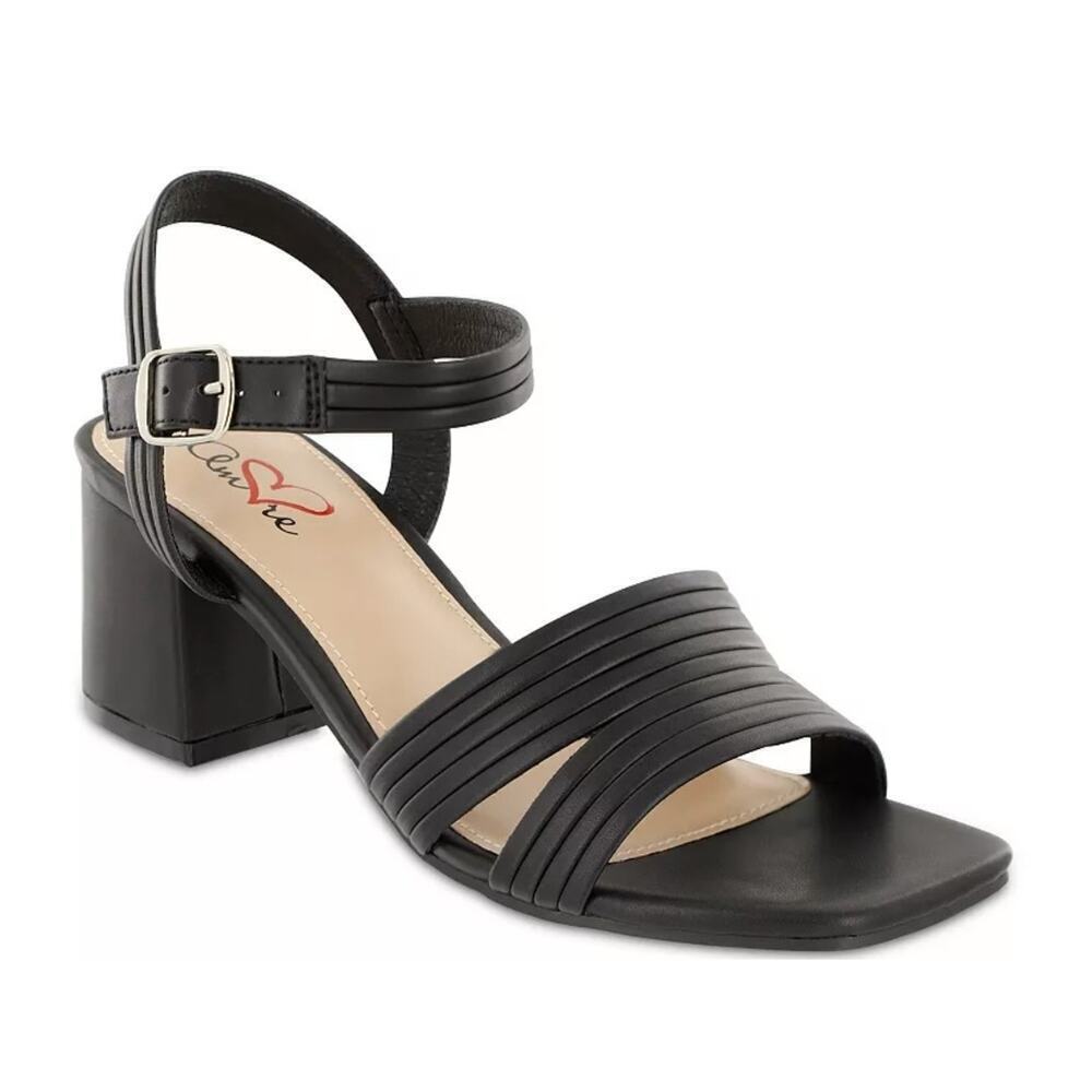 Mia Amore Striking Women's Heeled Sandals Black Retro NIB Size 9 Summer Business